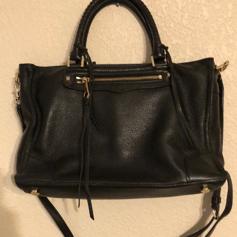 Rebecca Minkoff, leather black Reagan satchel.